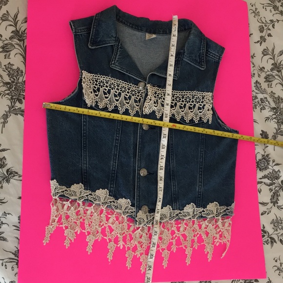 Vintage denim lace vest - Picture 7 of 8